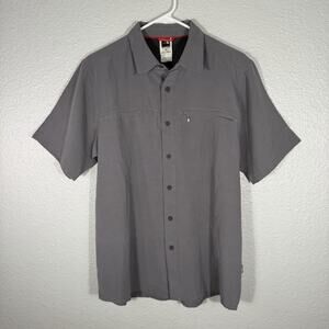 Columbia Shirt Mens Medium Grey Short Sleeve Fishing Camping Button Down